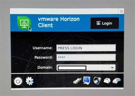 vmware horizon client log in
